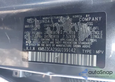 2016 Hyundai Tucson Sport из США, поврежденный, VIN KM8J3CA29GU199142